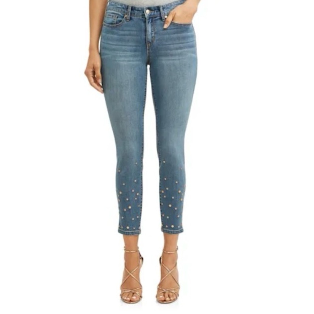 sofia by sofia vergara Light Blue Skinny Studded Ankle Jeans Women’s 2